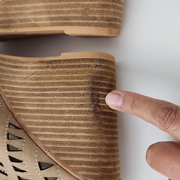 Jeffrey Campbell Cutout Rodillo Wedge Sandals Beige Tan - Picture 13 of 16